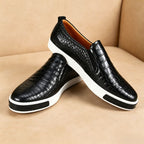 Premium Croc-Embossed Leather Casual Shoes