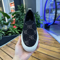 Luxury Rhinestone Monogram Slip-On Platform Sneakers