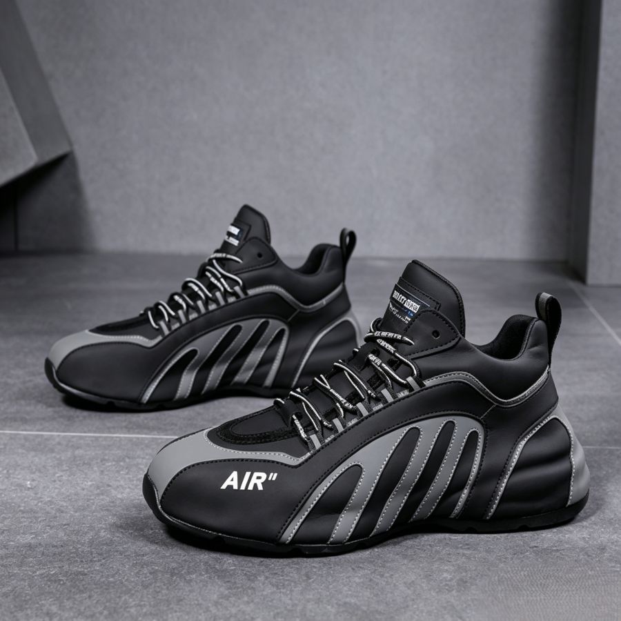 Black & Gray Chunky Tech Sneakers