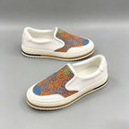 Men’s Colorful Logo Print Slip On Platform Sneakers