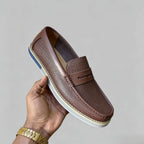 Men's Luxury Woven Leather Penny Loafers