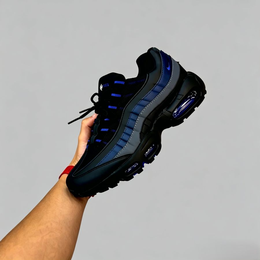 Men's Breathable Black & Blue Casual Running Shoes