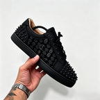 Men's Monogram Embossed Black Spiked Sneakers