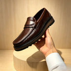 Men's Genuine Leather Textured Loafer Shoes