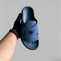 Men's Navy Blue Fringe Slide Sandals