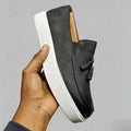 Men's Black Leather Tassel Loafers