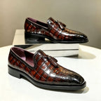 Men’s Croc-Embossed Tassel Loafers