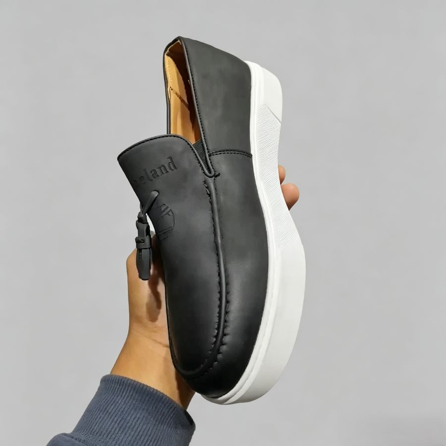Men's Black Leather Tassel Loafers