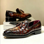Men’s Croc-Embossed Tassel Loafers