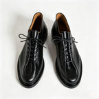 Premium Smooth Polished Leather Plain Toe Mid-Top Derbys