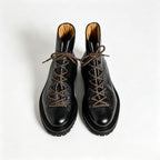 Men’s Black Pebbled Full Grain Leather Mid Top Hiking Boots
