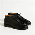 Premium Smooth Polished Leather Plain Toe Mid-Top Derbys
