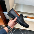 Men's Black Genuine Leather Penny Loafers