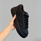 Black Oblique Jacquard Low Top Sneakers