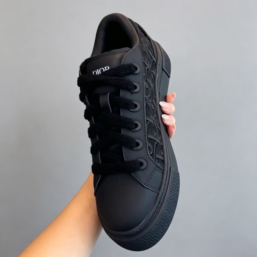Black Oblique Jacquard Low Top Sneakers