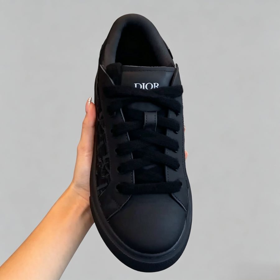 Black Oblique Jacquard Low Top Sneakers