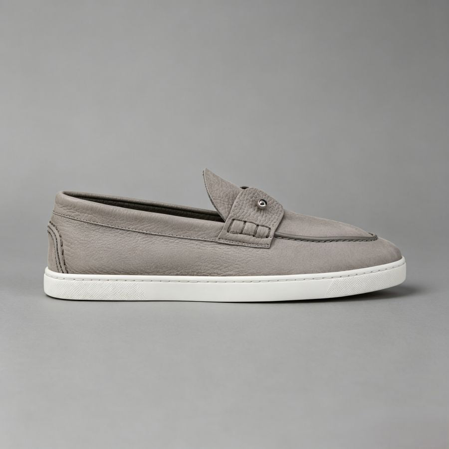 Men's Casual Nubuck Loafers with Metal Bar Detail