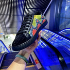 Men's Yellow Snake Print Casual Low-Top Sneakers