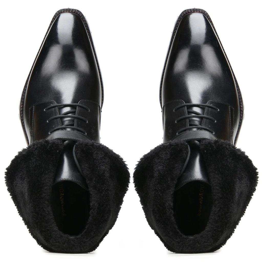 Classic black chunky fur boots