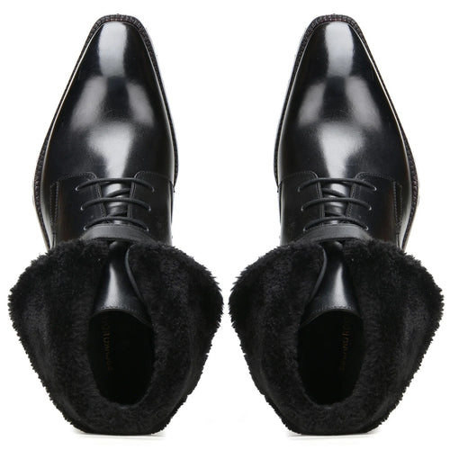 Classic black chunky fur boots
