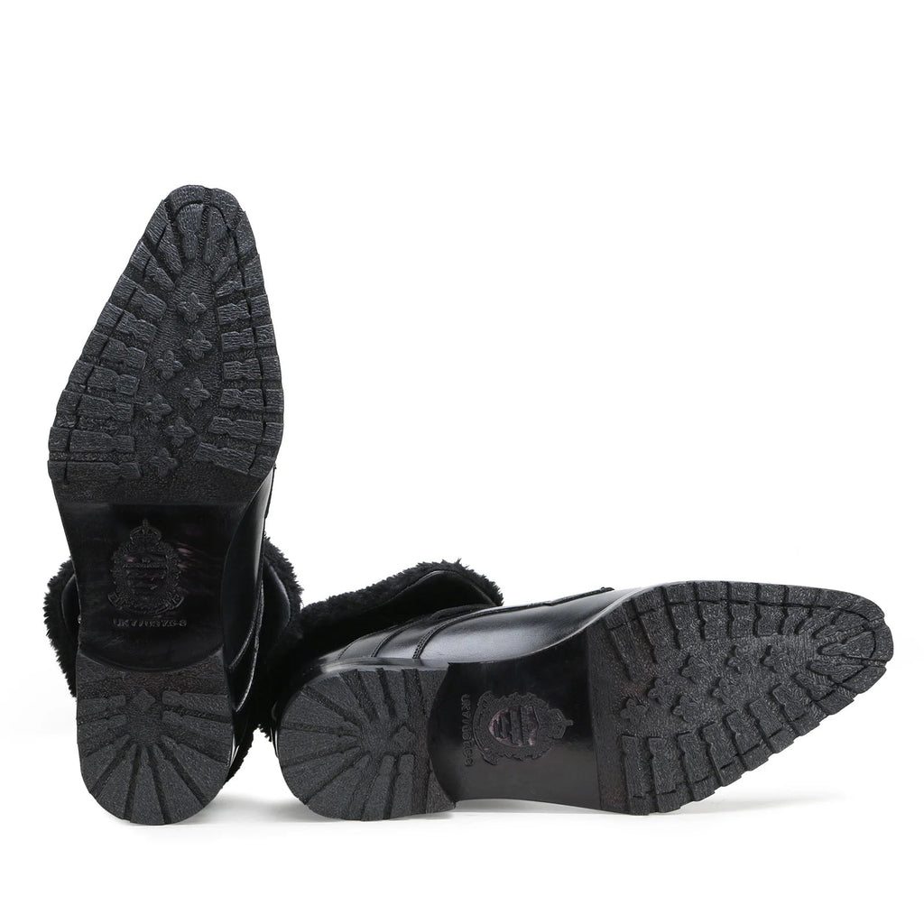 Classic black chunky fur boots