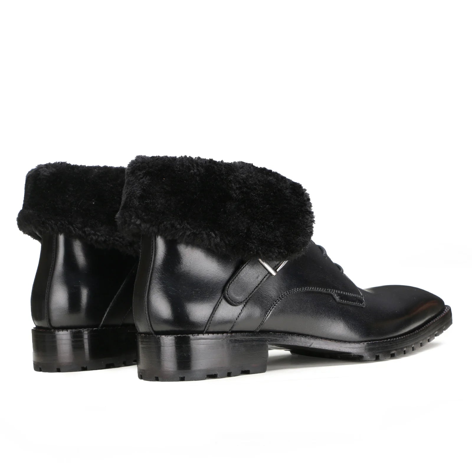 Classic black chunky fur boots