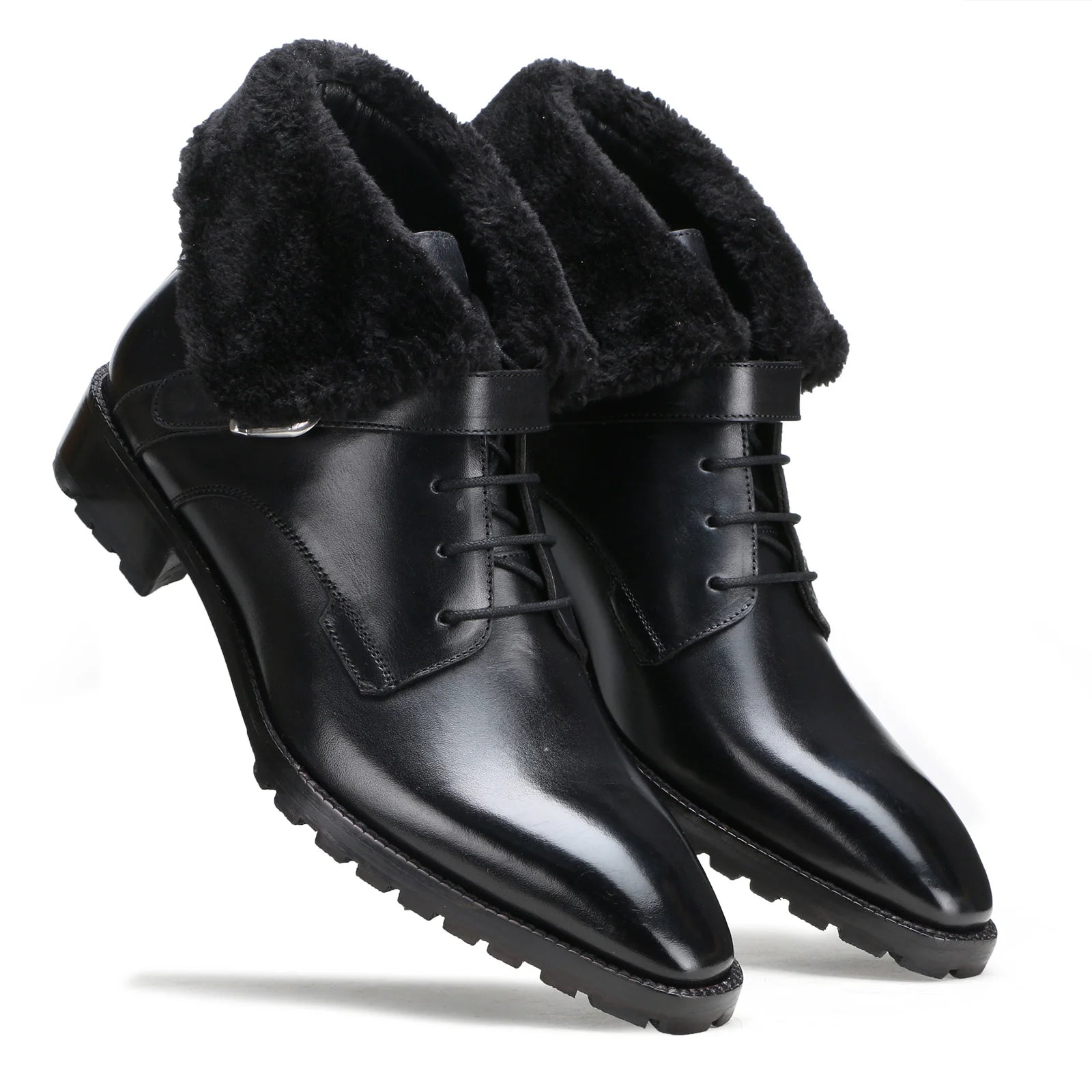 Classic black chunky fur boots