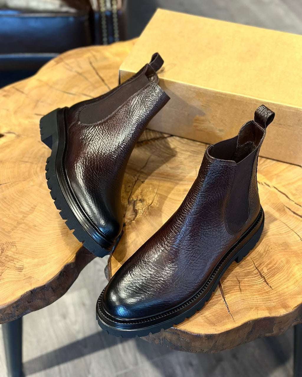 Men's calfskin ankle boots