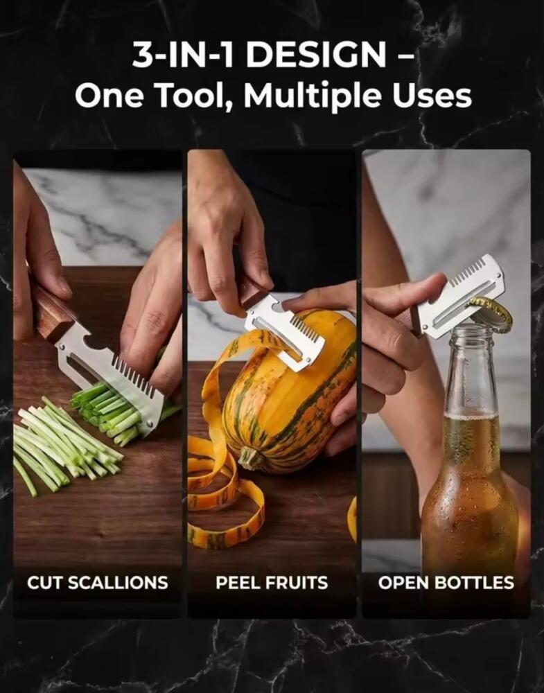 3-in-1 Serrated Peeling Knife Premium Vegetable Peeler