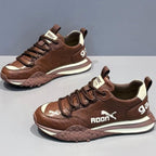 Men's Brown Retro Leather Casual Sneakers