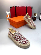 Luxury-Inspired Monogram Canvas Sneakers