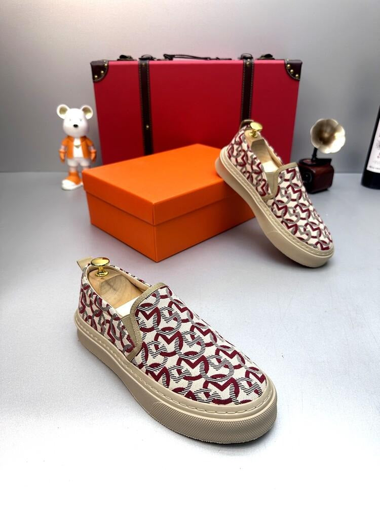 Luxury-Inspired Monogram Canvas Sneakers