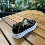 Luxury Style Black Monogram Slip-On Sneakers