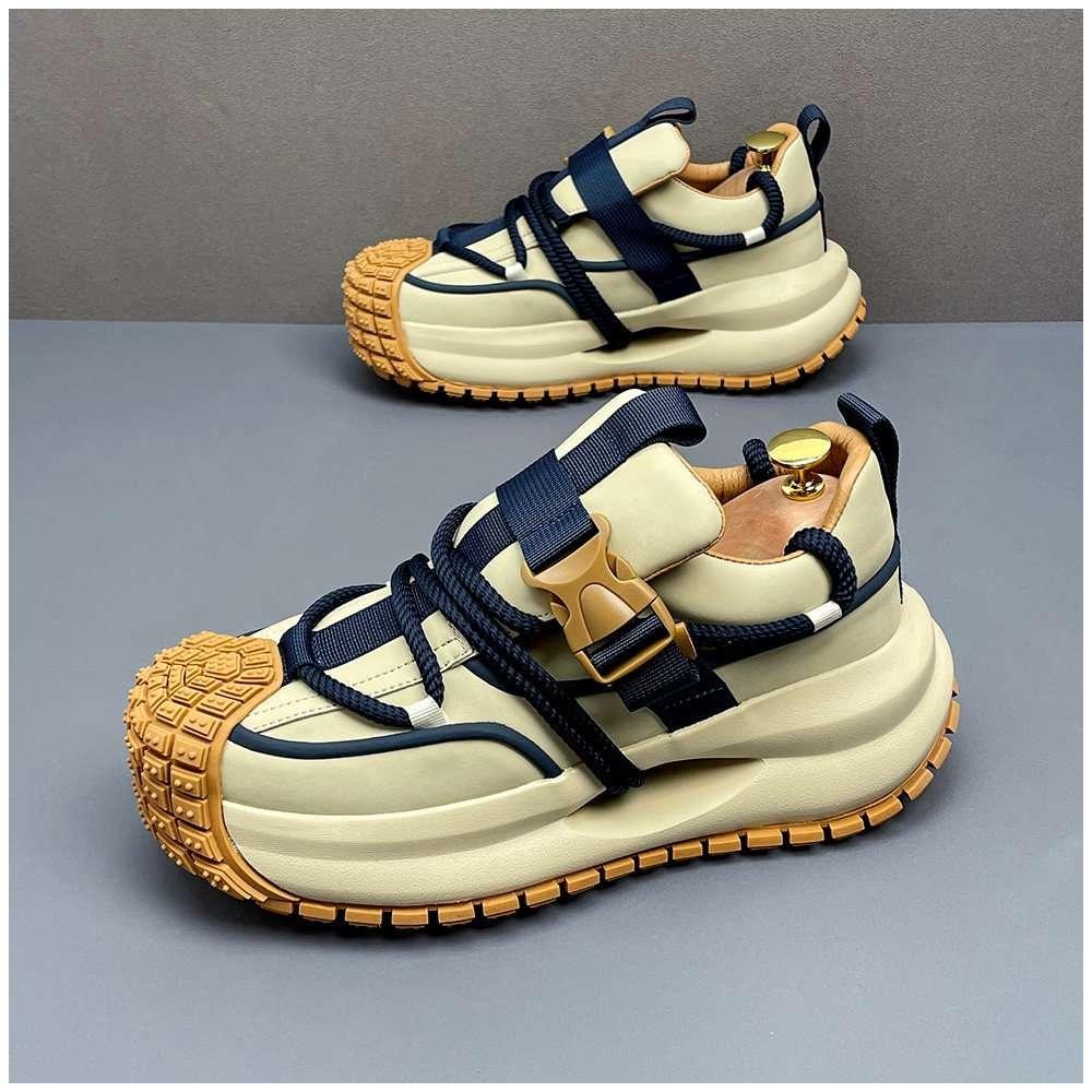 Men's Beige Navy Chunky Casual Sneakers