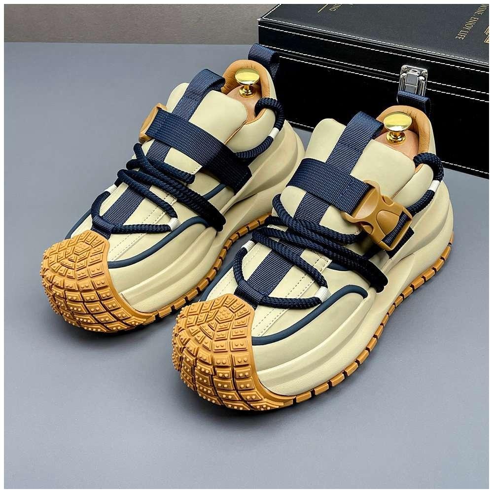 Men's Beige Navy Chunky Casual Sneakers