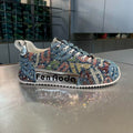 Multicolor Glitter Crystal Low-Top Sneakers
