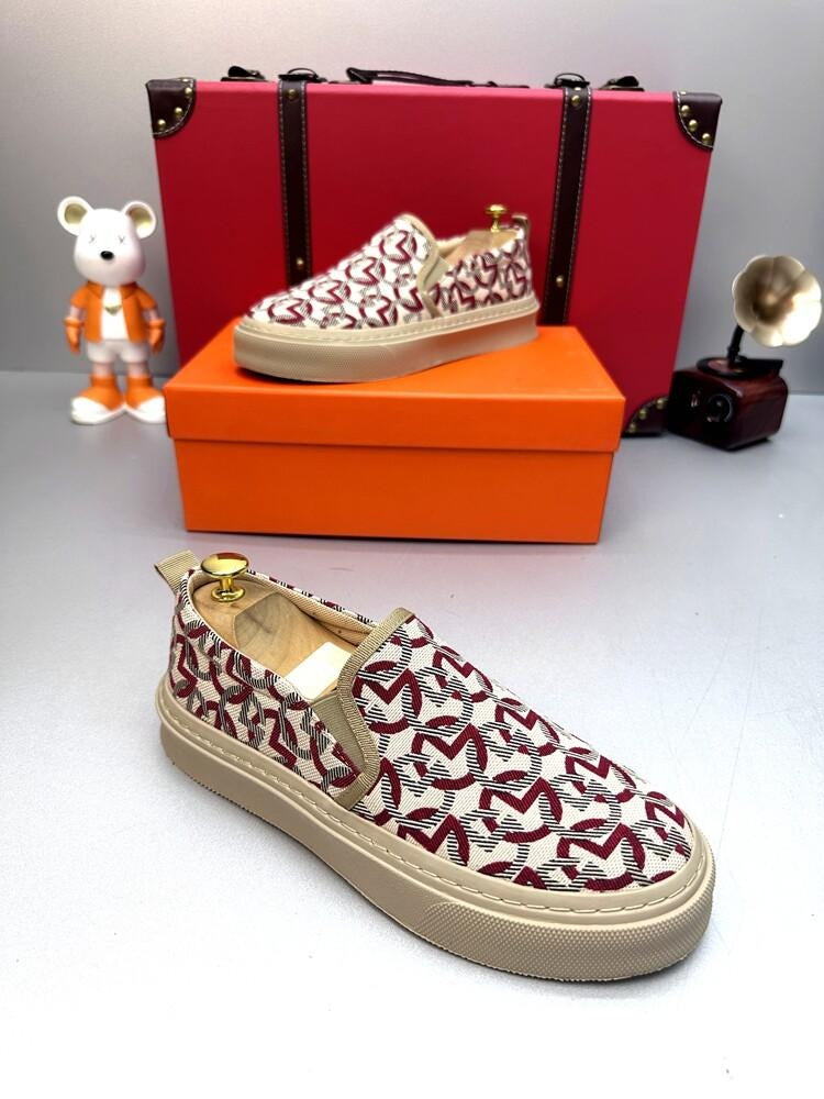 Luxury-Inspired Monogram Canvas Sneakers