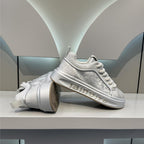 Grey Silver Floral Jacquard Chunky Sneakers