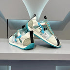 Men’s White Blue Retro Low-Top Casual Sneakers