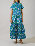 Emerald Isle High-Neck Tie-Back Maxi Dress