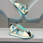 Men’s White Blue Retro Low-Top Casual Sneakers