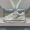 Grey Silver Floral Jacquard Chunky Sneakers