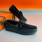 Luxury Woven Slip-On Loafers with Rhinestones