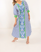 Seashell Lattice Kaftan Maxi Dress