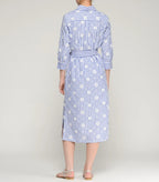 Sailor Blue Daisy Embroidery Midi Dress