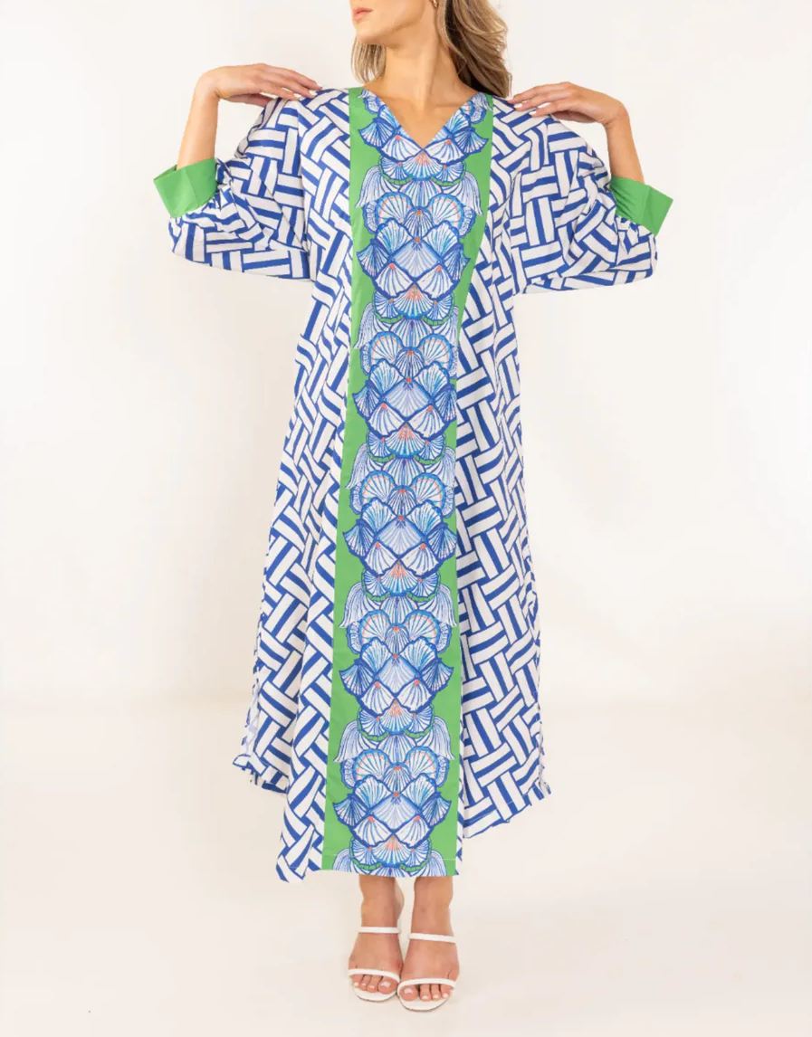 Seashell Lattice Kaftan Maxi Dress