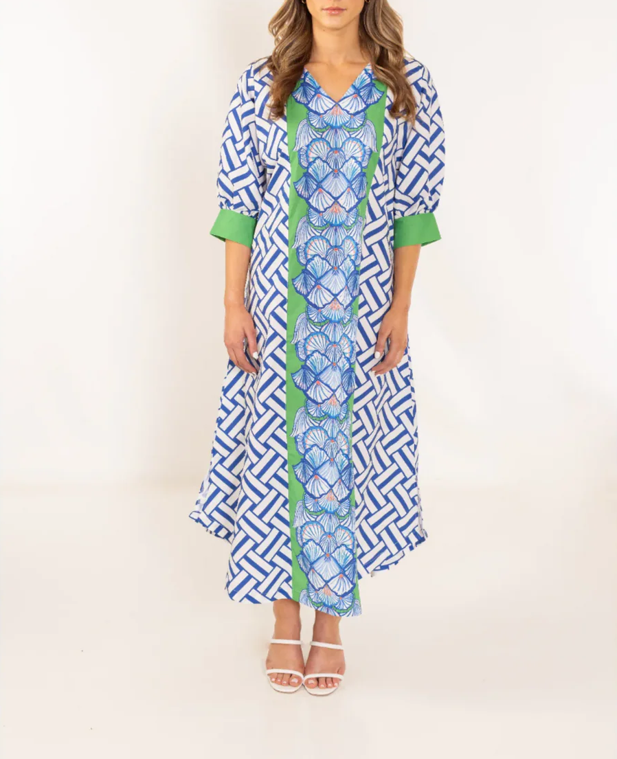Seashell Lattice Kaftan Maxi Dress