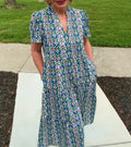 Floral Print Puff Sleeve Tiered Cotton Dress