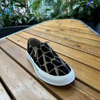 Luxury Style Black Monogram Slip-On Sneakers